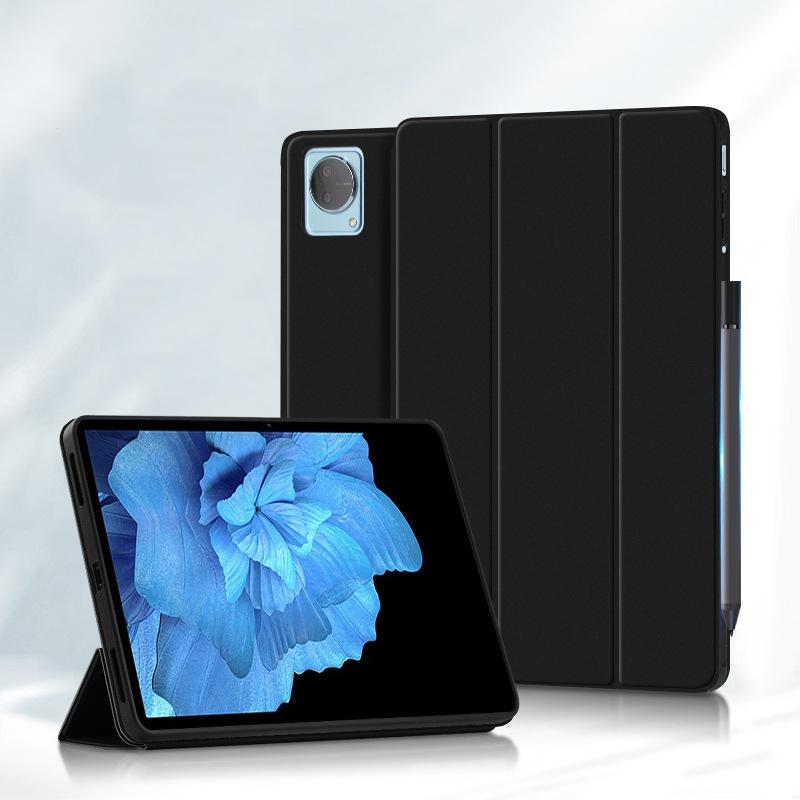 

Чехол для планшета Vivo Pad PA2170, кожаный чехол-подставка для планшета, флип-чехол для VIVO Pad 2022, 11-дюймовый три складной чехол-подставка для vivo Pad, ультратонкий чехол For vivo Pad 2022 чёрный