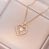 Women's Fashion Heart Pendant Necklace - Elegant, Simple Design, Versatile Clavicle Chain Jewelry