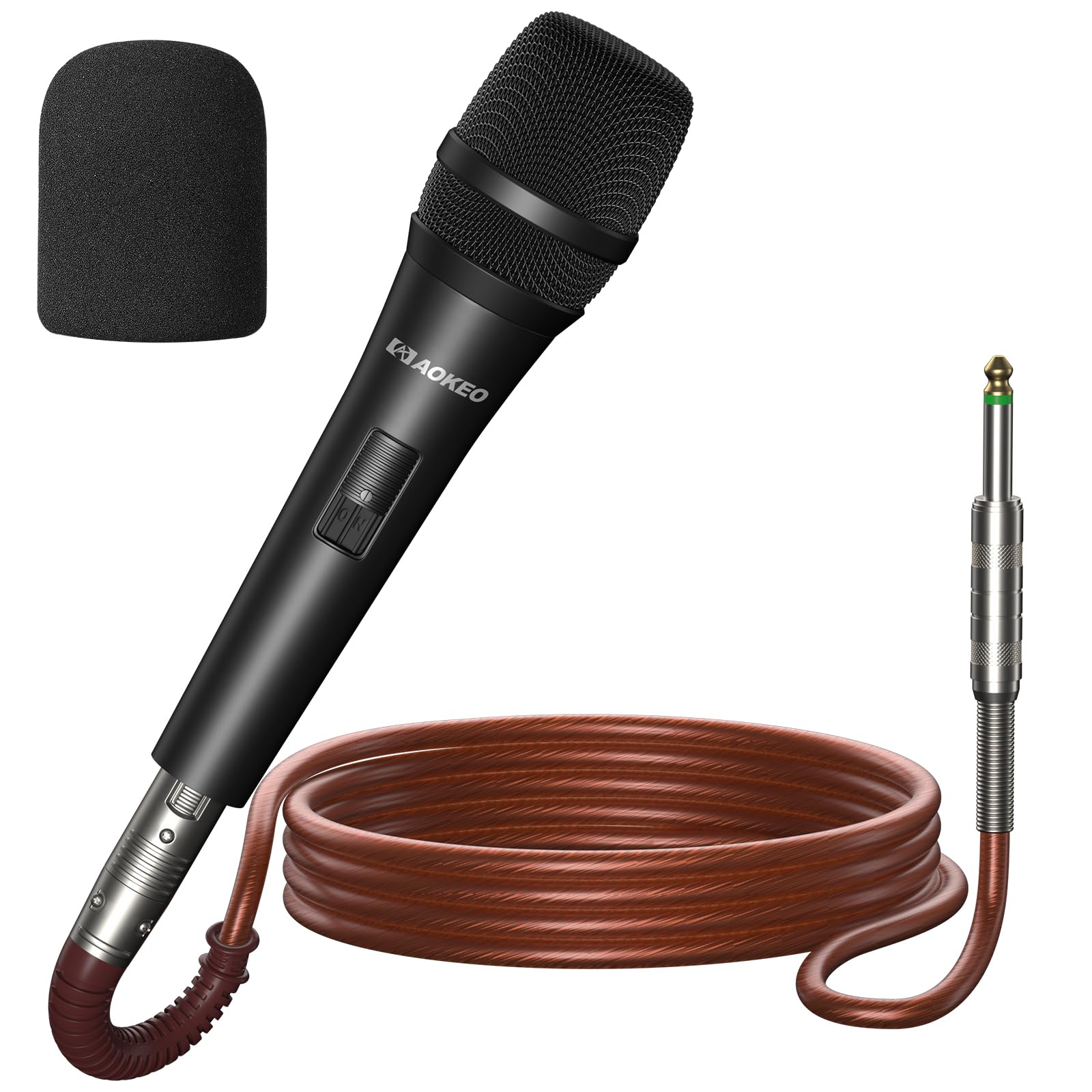 

Aokeo Dynamic Karaoke Microphone A450 Handheld Singing Microphone with Foam Cover and 5M XLR Cable Compatible with Speakers, Machines, Amplifiers, and