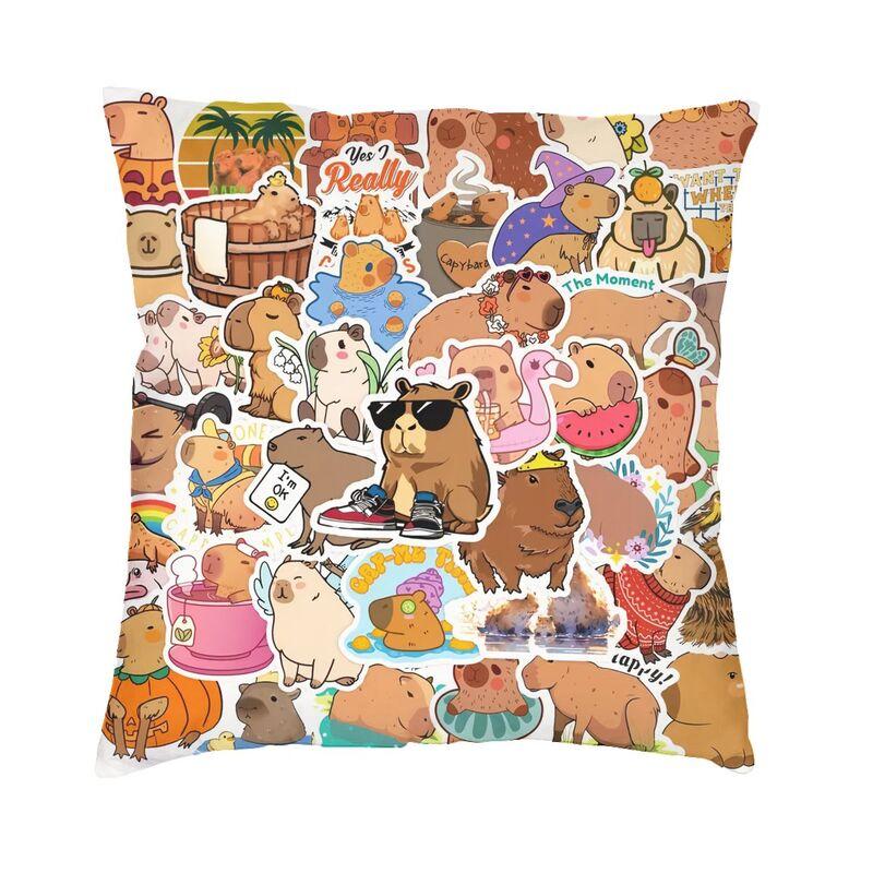 Capybara Cushion Cover Two Side Printing Floor Pillow Case for Living Room Fashion Pillowcase Home Decorative