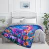 1 Rose Unicorn Pattern Flannel Blanket - Soft and Warm, Suitable for Camping, Sofas, Beds and Chairs, a Perfect Holiday Gift