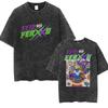 Vintage Washed Feid VS Ferxxo Falxo Tour 2026 Graphic Tshirt Men Women Gothic Fashion High Quality Oversized T Shirt Streetwear