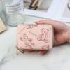 New double-layer zipper organ card bag, short cartoon bear printed organ card bag, multi-card change bag.