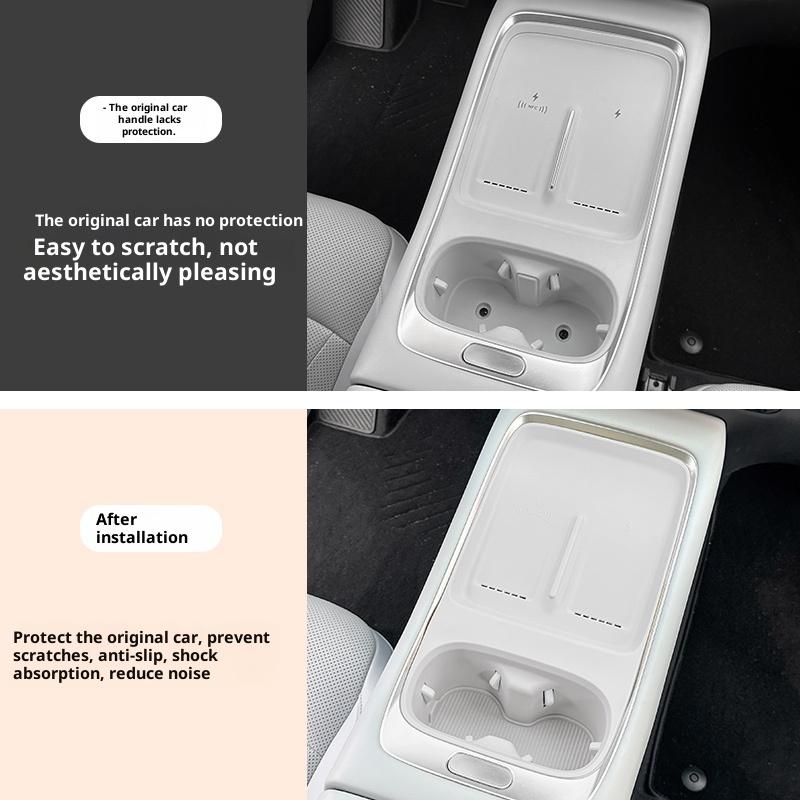 For Xpeng P7 Plus Modification Wireless Charging Pad Silicone One-Piece Mat Original Car Color Center Console Cup