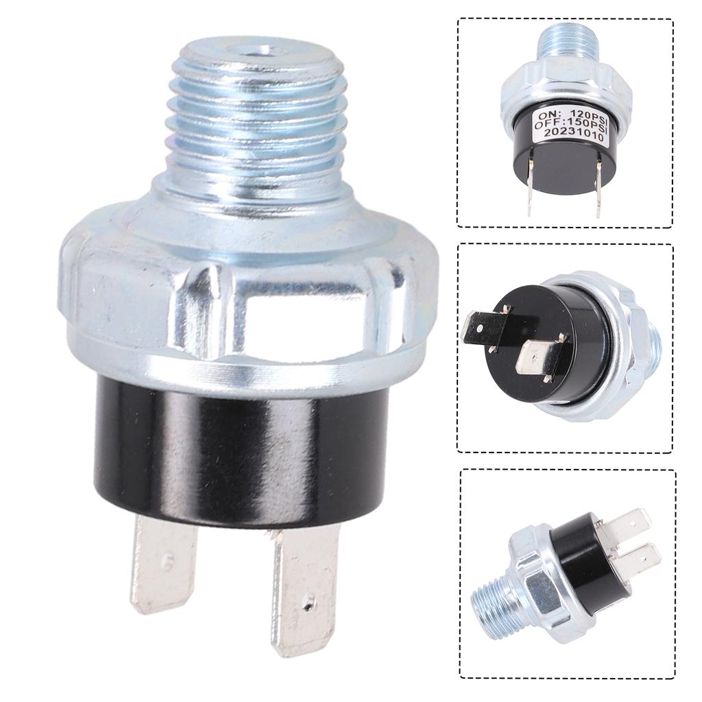120-150PSI Luftkompressor Druckschalter 1/4-18 NPT Außengewinde Luftdruckregelschalter für Lufthupe Luftfederungsanwendungen