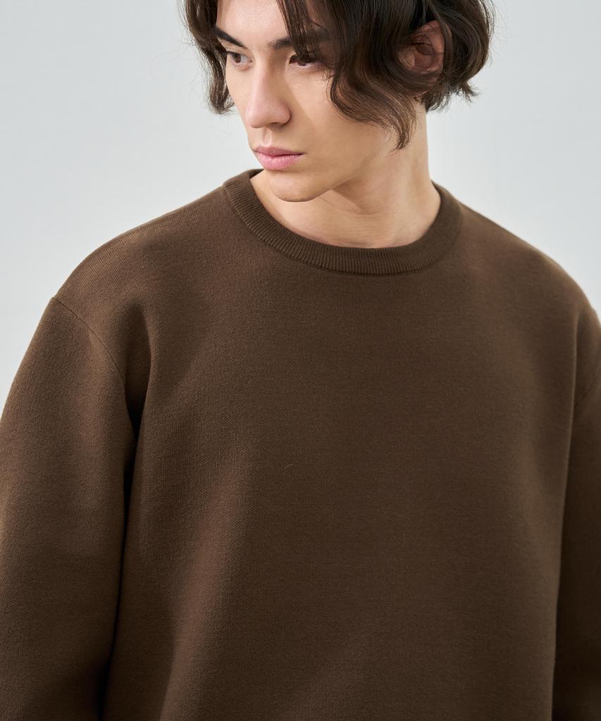 DRAW FIT Soft Essential Round Knit [Brown]