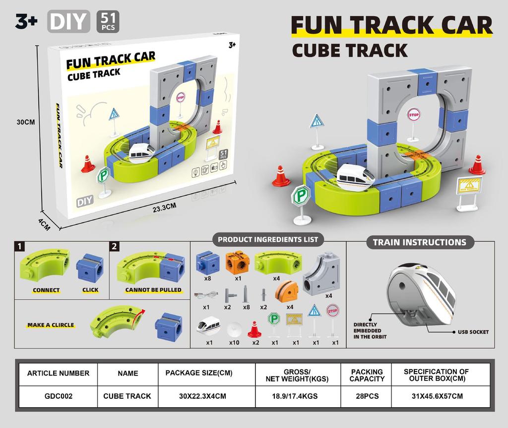 3D High-Speed Rail Train & Roller Coaster Building Block Set - Educational Toy Gift
