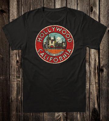 Retro Reise T-Shirt Souvenir Kalifornien Staat Hollywood Chinese Theatre