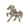 Classic Rhinestone Horse Brooches For Women Zodiac Animal Lapel Pins Casual Party Accessories New Year Gifts Friends