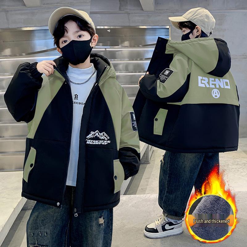 

Boys Fleece-Lined Windbreaker Jacket - Thick Winter Parka for Kids