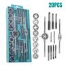 Multifunction Tap and Die Set 12/20Pcs M3-M12 Metric Screw Thread Plugs Hand Screw Taps Straight Taper Tapping and Thread Tools