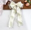 Lace Hair Bow Clip Coquette Fashion Bow Barrettes with Long Tail Ribbon for Women Christmas Valentines Wedding Prom Accessories