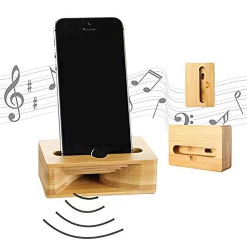 Telefonhalter Ständer Verstärker Zelle Lautsprecher Holz Schreibtisch Holz Bambus Sound Mobile Halterung Desktop Tablet Auto Dusche Handy Dock