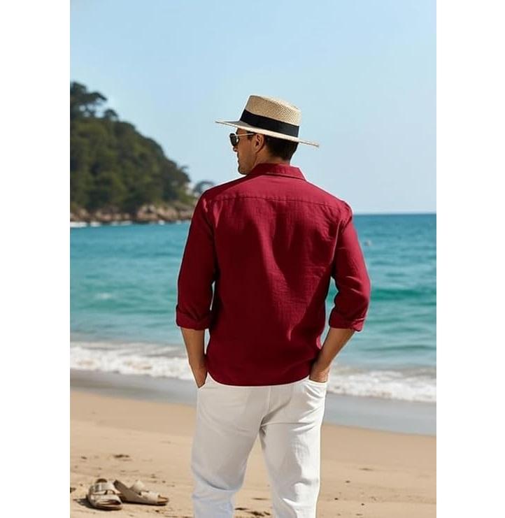 Men’s Casual Cotton Blend Stylish Solid Shirt for Beach, Office & Everyday Wear