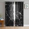 Marble Nordic Style Tulle Sheer Curtains for Living Room Decoration Window Curtain for Bedroom Kitchen Voile Organza Drapes