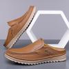 Leisure Walk Men's Casual Shoes Massage Non-slip Leather Muller Shoes Spring Summer Male Half Drag New Trend Slippers Loafers