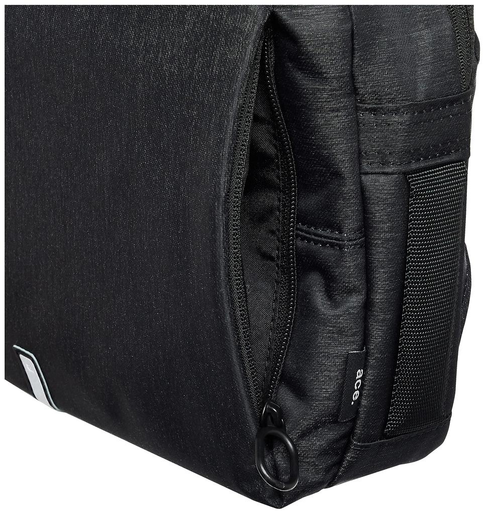 Ace Gene Men's Water-Repellent Shoulder Bag, Fits B5 Size, Hansley SDH, and 8-Inch Tablets, Multi-Access Pocket, Limited Edition Color, Black, H19 x