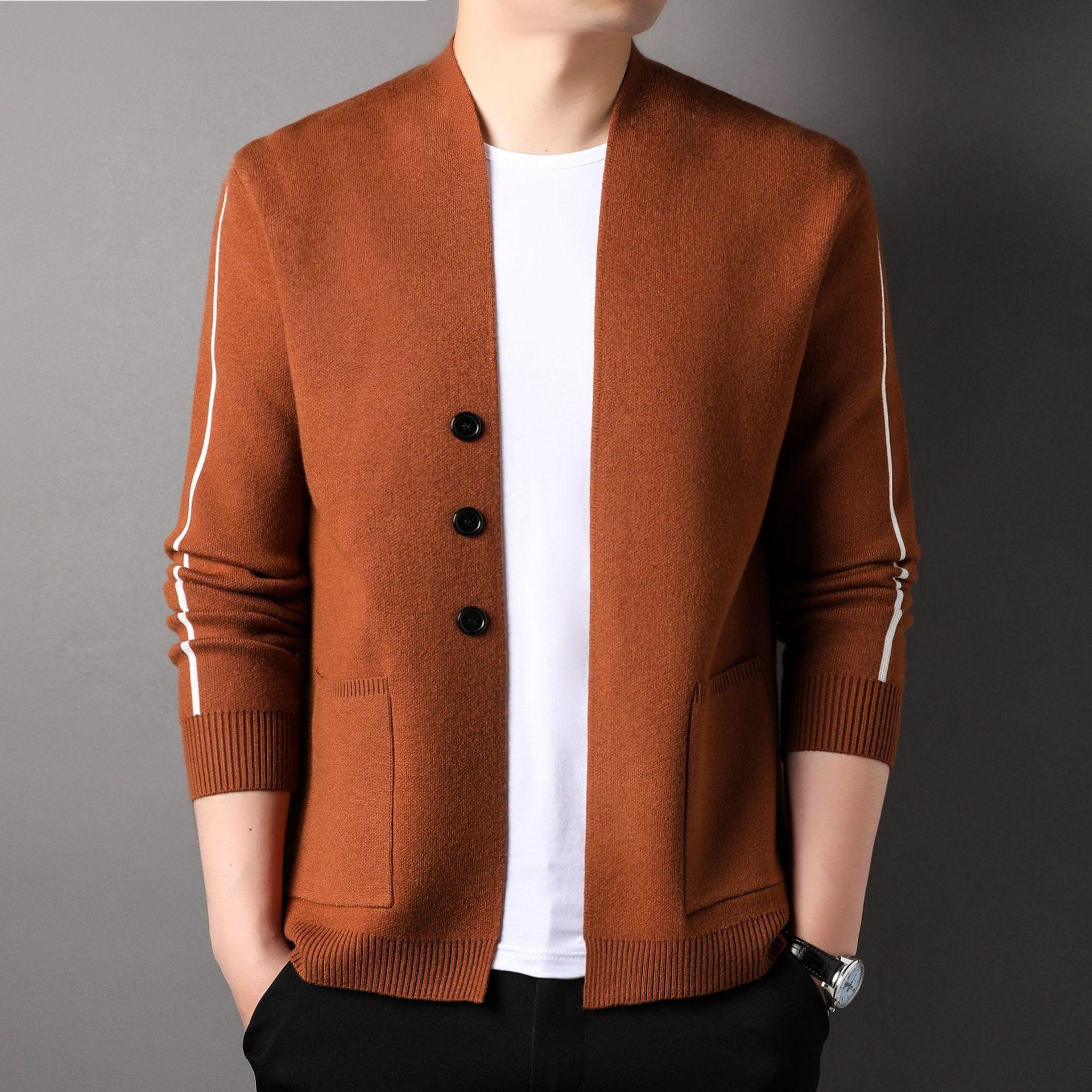 

Молодежь и средний возраст Вязаный свитер Кардиган Мужское пальто Осень и зима Новый свободный тренд Вязаный свитер Мужская одежда 190