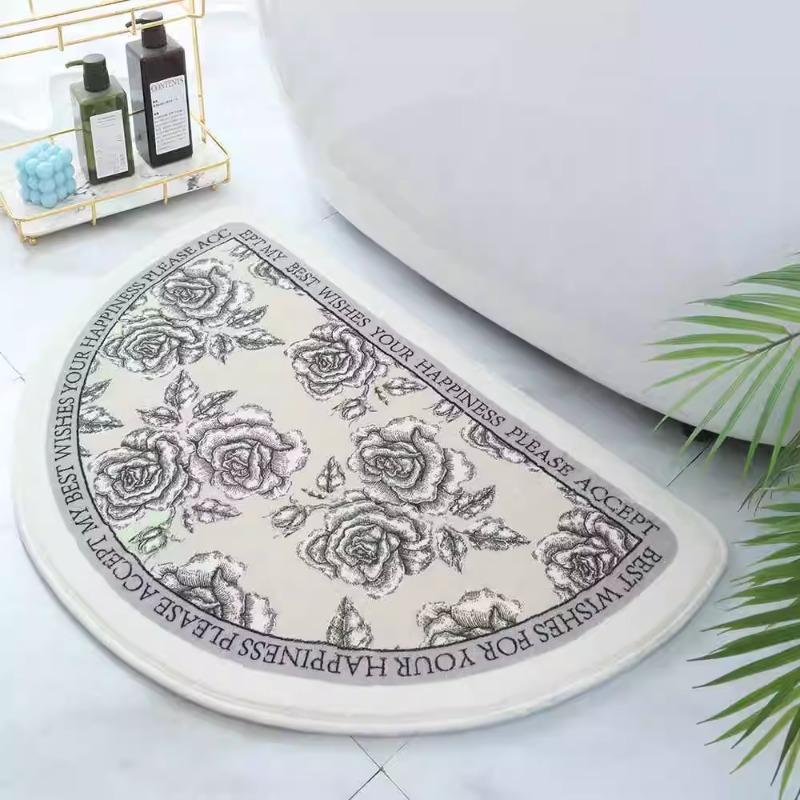 Nordic retro printed carpet imitation cashmere bedroom bedside blanket bathroom door mat set living room door floor mat