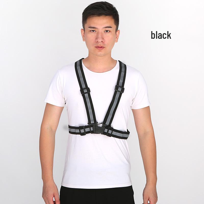 Reflective Vest for Cycling, Night Running, Sanitation, and Construction with Elastic Suspenders for Visibility and Safety