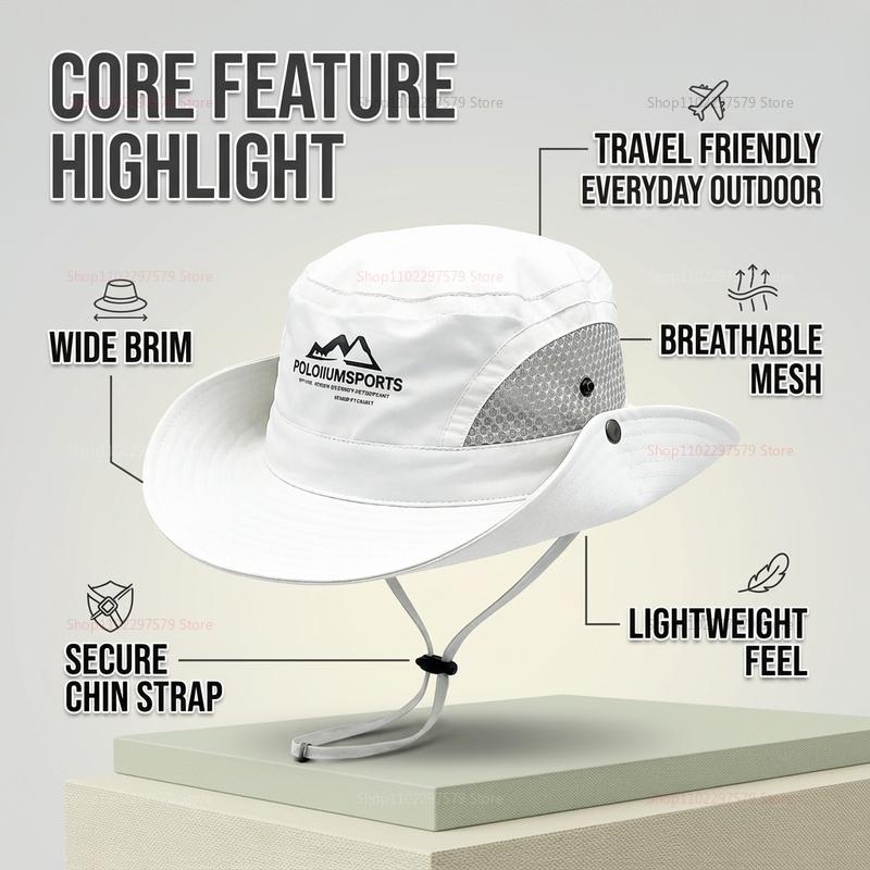 Unisex Quick Drying Fisherman Hat Lightweight Breathable Sun Hat Anti UV for Camping Hiking Outdoor Spring Summer Travel Adventu