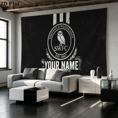 Custom Name Sheffield Wednesday Football Club Printed Tapestry – Wall Hanging for Bedrooms, Dorms, and Home Decor
