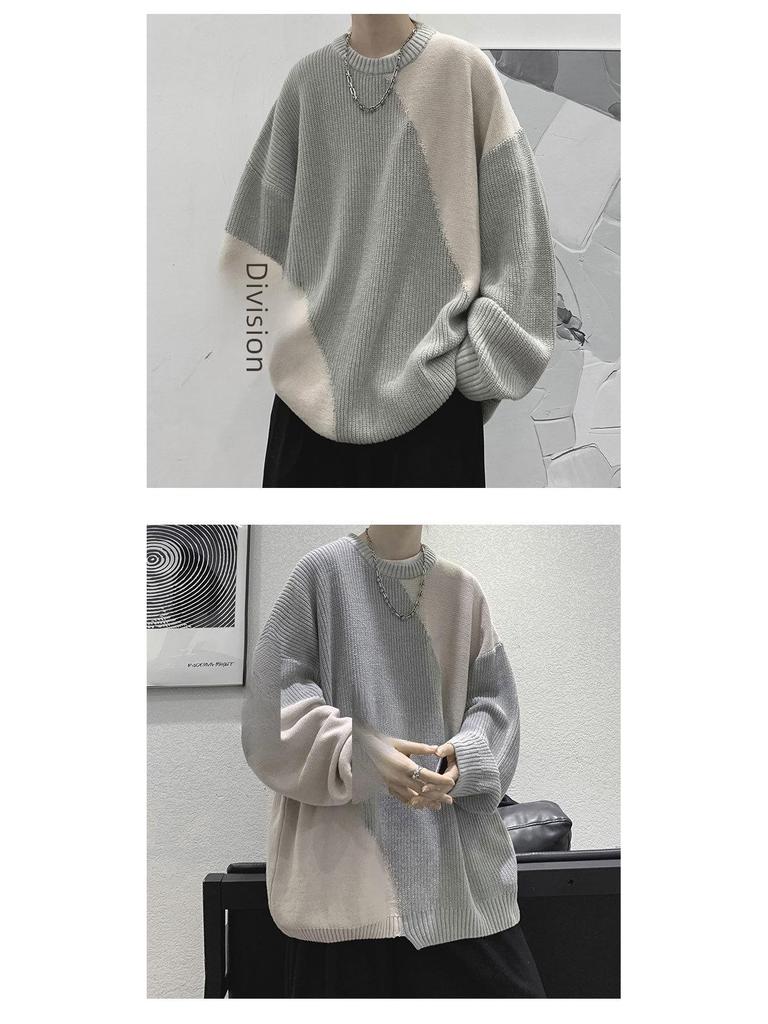 Herren Winter Rundhals Pullover - Trendige amerikanische Marke, einzigartiges Design mit Kontrastfarben