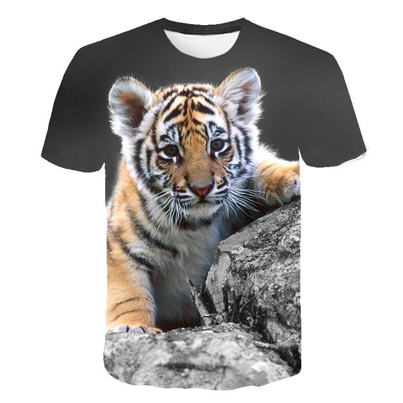 T-shirt Femme Blanc à Motif Tigre - Coton, Manches Courtes, Taille Unique - Neuf Avec étiquettes