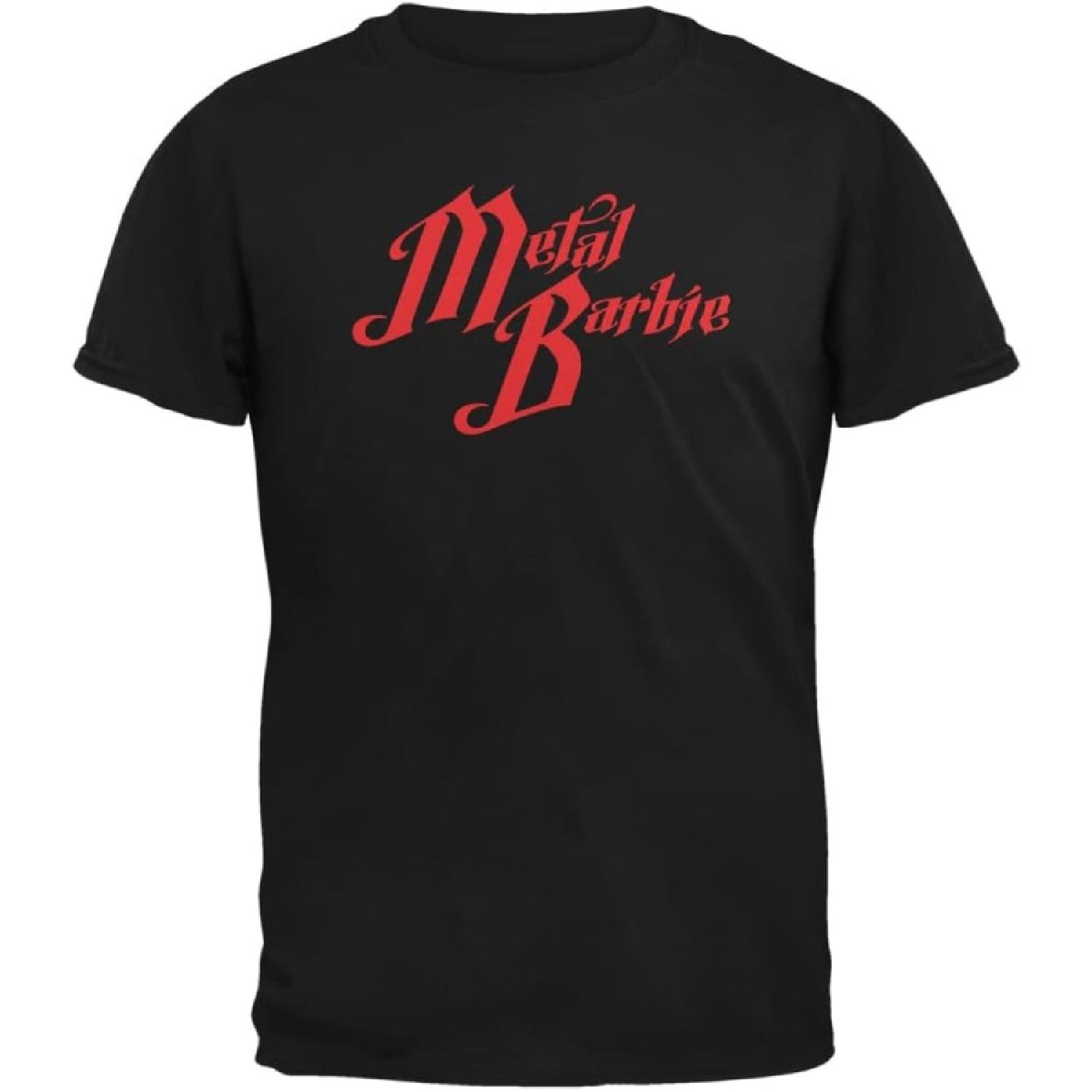Metal Barbie Black Adult T-Shirt S