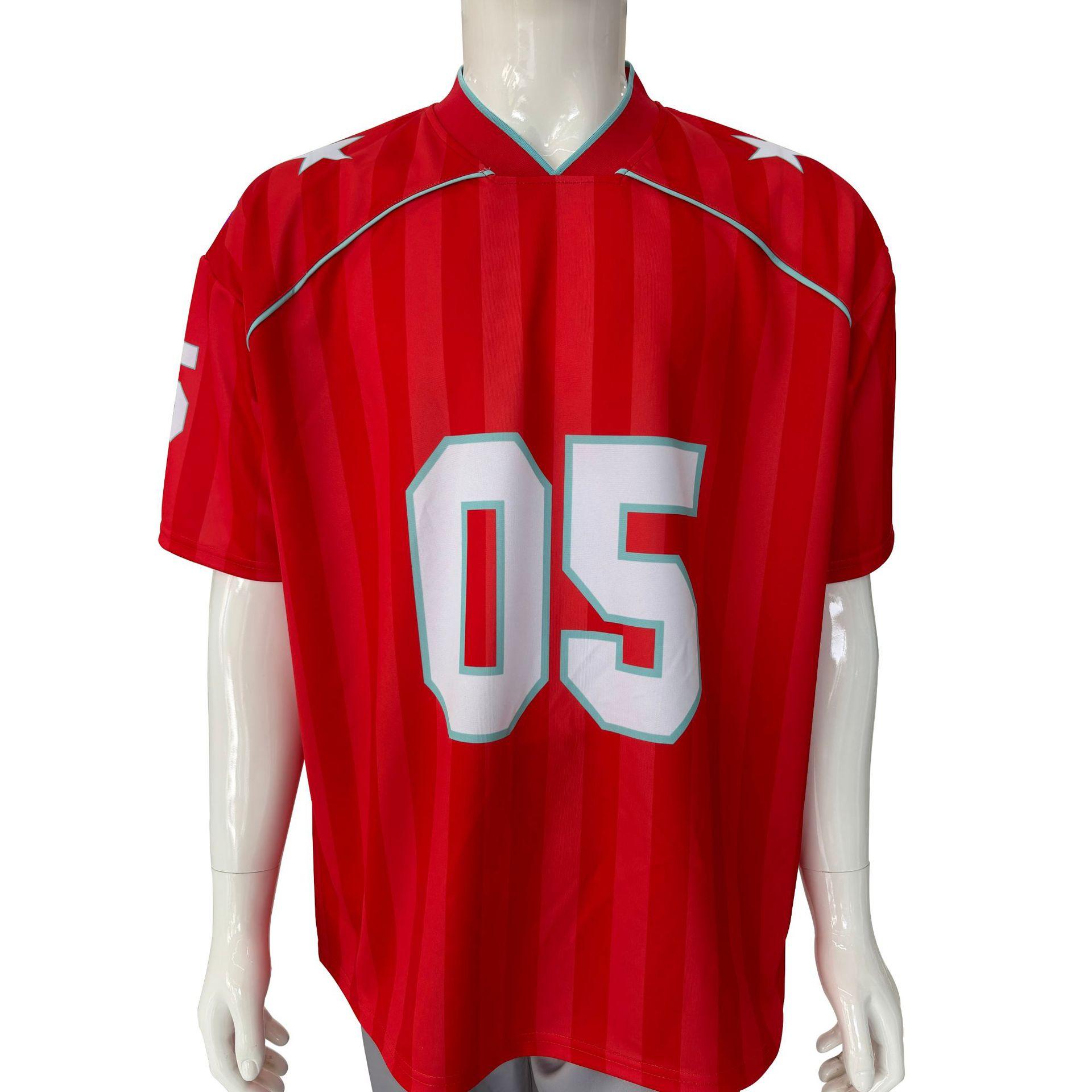 

American Retro Sports Jersey Fan Football Jersey Street Tide Brand Couple Loose Customized according to drawings красный