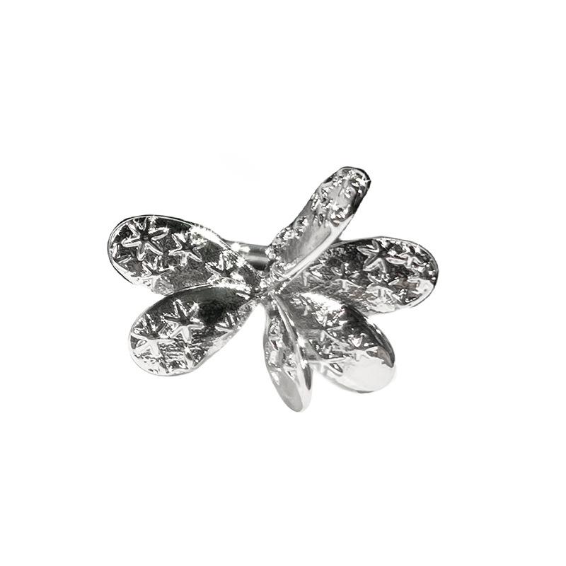 Butterfly Star Smooth Surface Full Of Diamonds Zircon Niche Design Open Ring Cold Wind High Sense Ring Woman