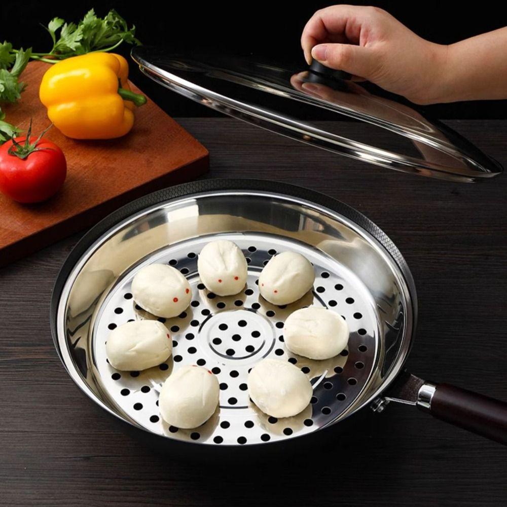 Deepen Wok Steamer Rust-proof Steaming Basket Cooker Rack Pot Steaming Tray  Dumplings