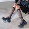 Sweet Heart Calf Socks Thin Sheer Silk StockingsLightweight Breathable Knee Highs Socks Student Girls Middle Tube Socks