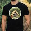 T-Shirt Men Camping Raccoon Motif Cotton Size XS To 5XL
