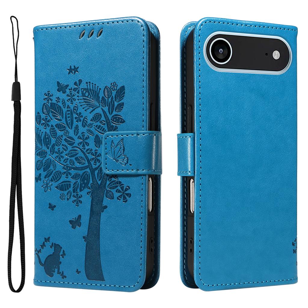 For iPhone 17 Air Phone Case with Stand Cat Tree Pattern Leather Wallet Mobile Cover