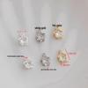 14K Gold-Filled Zircon Flower Pendant, Clip-on Charm for DIY Jewelry