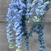 6 Forks Artificial Wisteria Flowers Purple Fake Flower String  Wedding Decoration