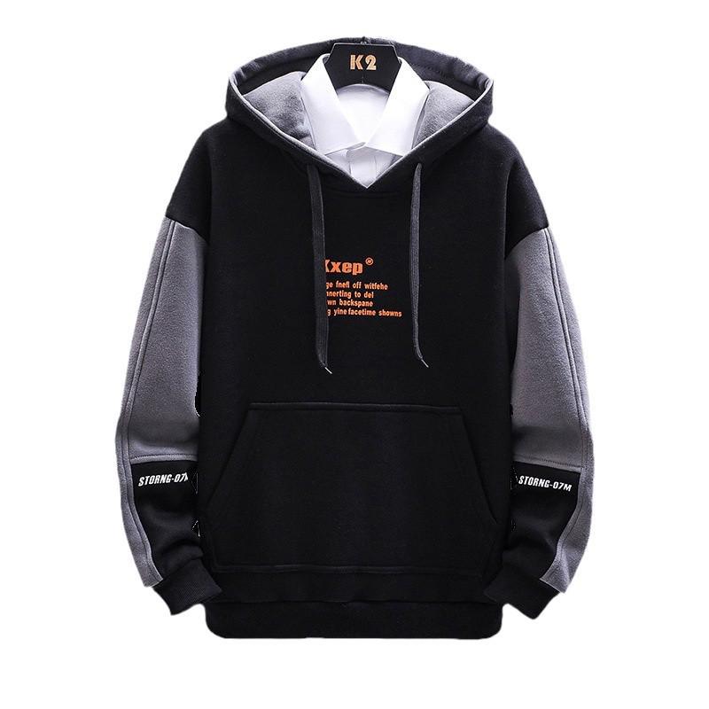 Pánská mikina s kapucí Plus Velvet - Jaro/Podzim 2020 Trendy Volný Střih, Všestranná Bunda pro Páry