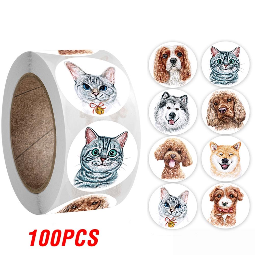 100-500Pcs 1Inch High-Quality Round High-Quality Cartoon Play sets High-Quality Animal High-Quality Stickers High-Quality For Youngsters