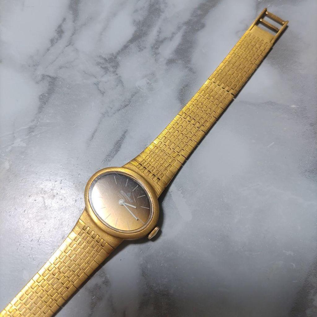 Used Luxury Carl F. Bucherer Gold Dial Ladies Manual Winding Genuine Bracelet