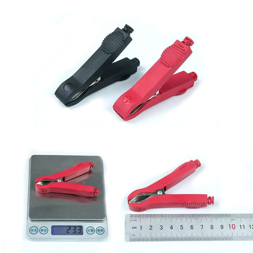 Set mit 4 Krokodilklemmen 35A 82mm Spannungsprüfklemmen Klemmen Robuste Isolierung