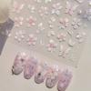 Embossed Flower Pink Butterfly Lucky Peach Blossom Chic Spring Petal 5D Soft Relief Adhesive Nail Art Stickers Manicure Decals