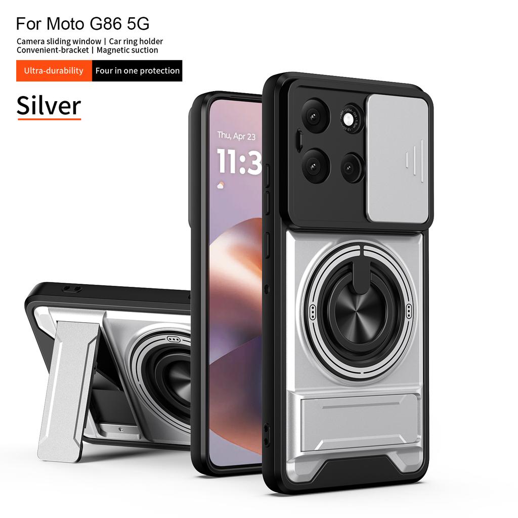 Pour Étui Motorola G86 Housse d'alimentation Moto G86 Étuis Moto G56 Support Pliable Magnétique Magsafe Housse Blindage Militaire Protection Caméra
