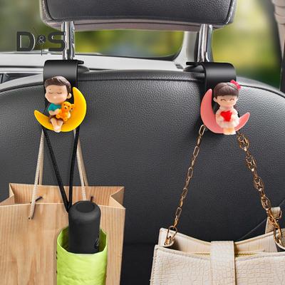 1 paar Auto Rücksitz Kopfstütze Haken Nette Cartoon Figur Rücksitz Kleiderbügel Auto Handtasche Kleidung Haken Auto Innen Zubehör