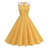 Women's Sleeveless Retro Polka Dot Dress with Collar