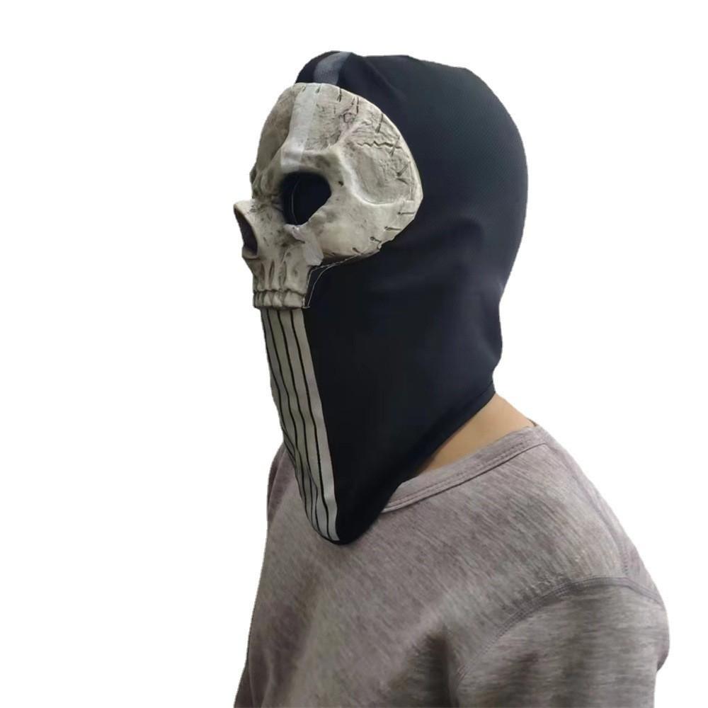 Call Of Duty Teschio Fantasma Maschera di Halloween in Lattice con Design Horror per Cosplay