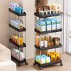 Compact Multi-Layer Mobile Storage Rack for Kitchen, Bathroom, Living Room, Bedroom - Floor-Standing, Narrow Design Trolley Shelf.