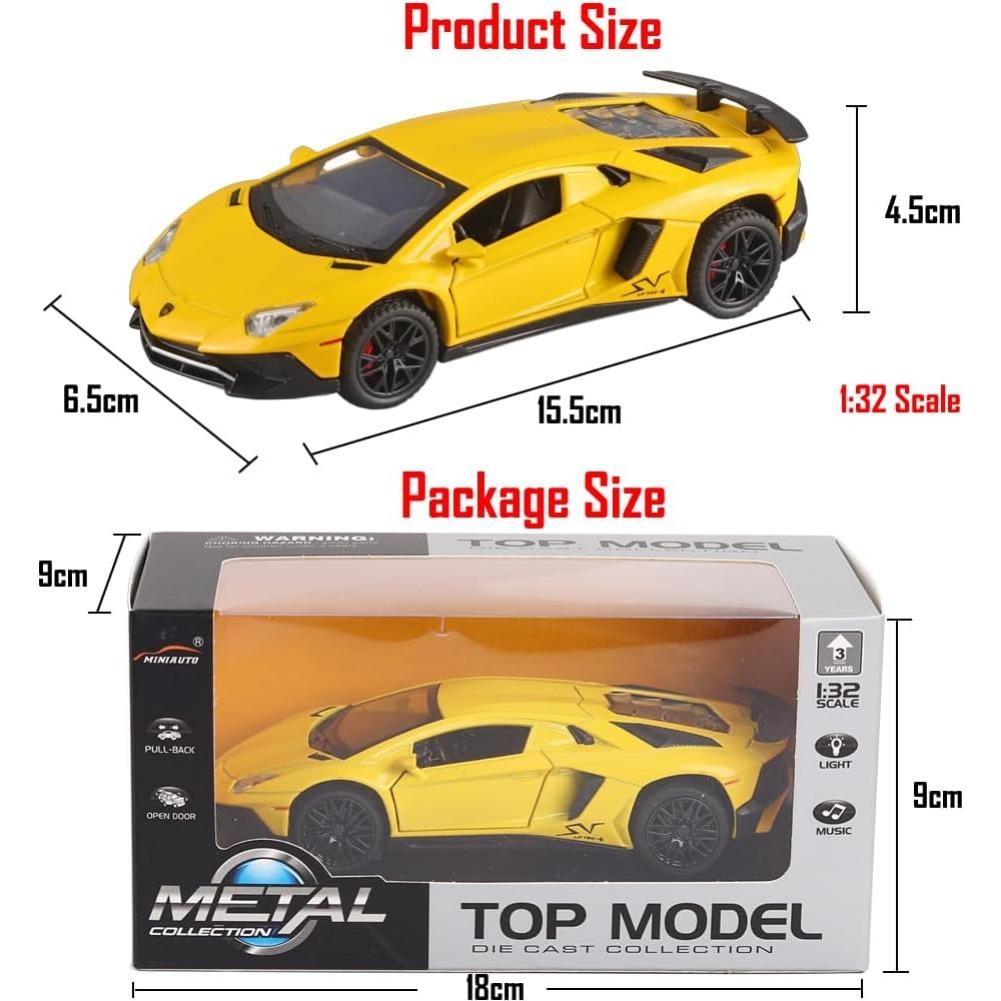 

Коллекционная игрушечная машина LP750-4 в масштабе 1/32, литая под давлением модель автомобиля с подсветкой и звуком 1/32-Size:15.5*6.5*4.5cm жёлтый