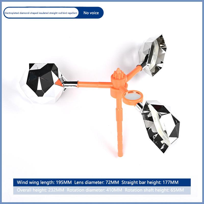 1 Set Waterproof Solar Energy Bird Repelling Device Reflector Farm Orchard Bird Scaring Device 360° Rotating Solar Bird Repeller