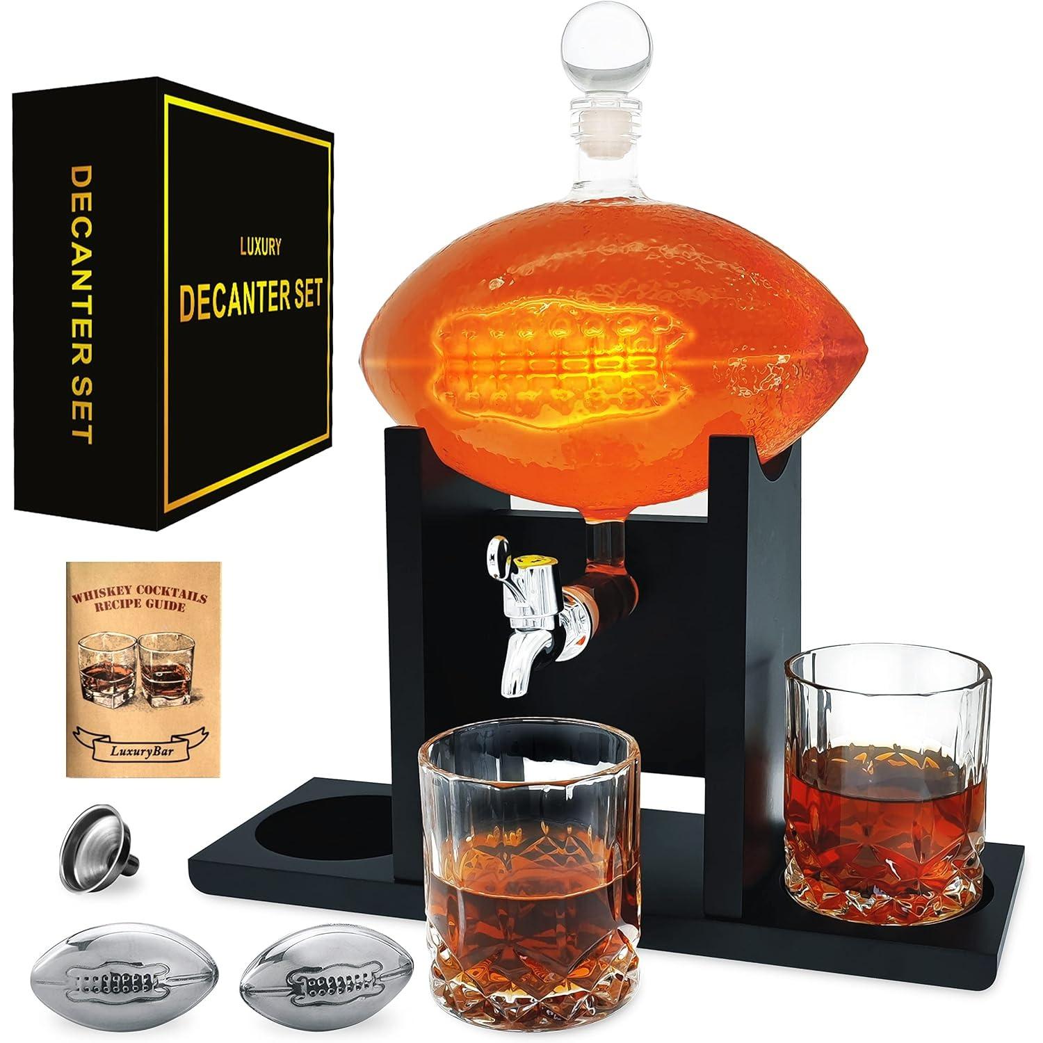 Football Whiskey Decanter Set with Spout